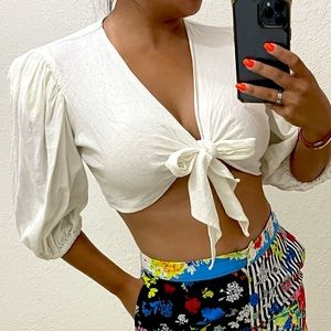 Lilian Meza Front Tie Beach Blouse